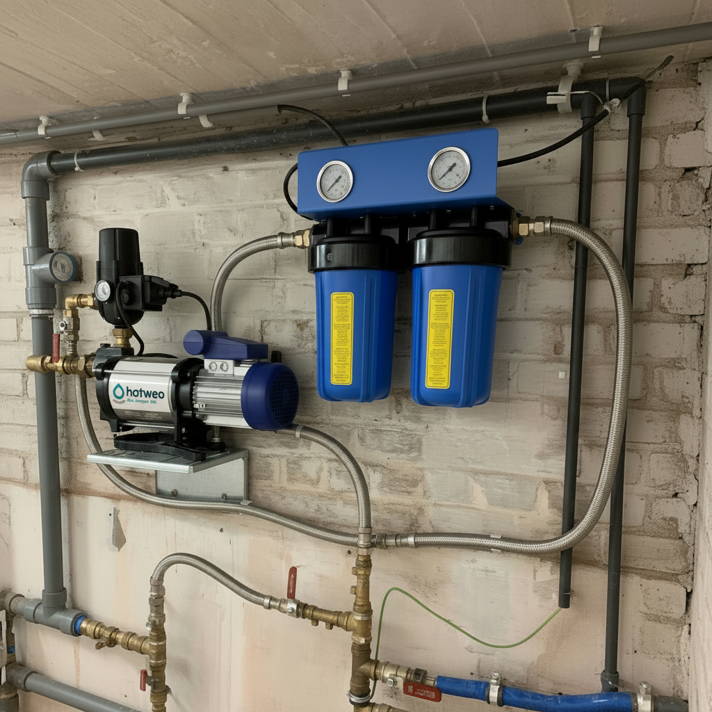 Big Blue Duo 10" – Sediment + Actief Kool Filterinstallatie voor regenwater